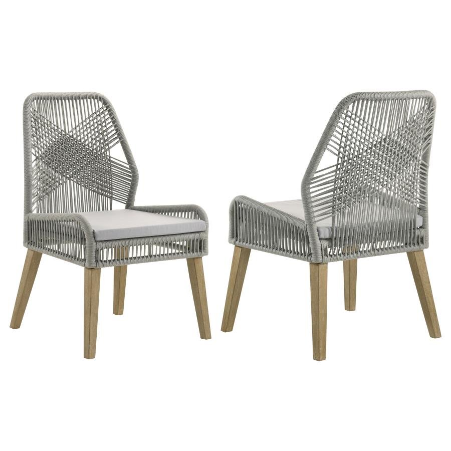 110033_001x900.jpg NAKIA WOVEN ROPE DINING SIDE CHAIRS GREY (SET OF 2) - Image 1