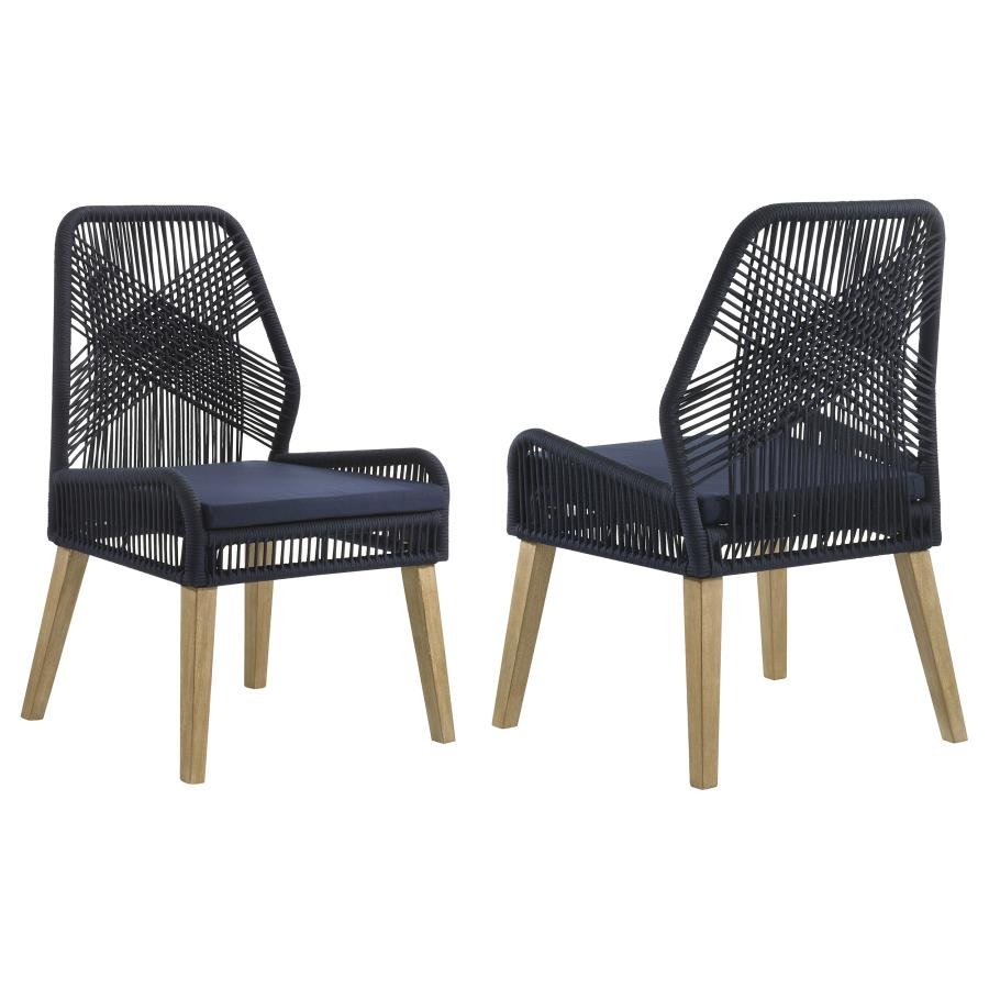 110034_001x900.jpg NAKIA WOVEN ROPE DINING SIDE CHAIRS DARK NAVY (SET OF 2) - Image 1