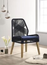 NAKIA WOVEN ROPE DINING SIDE CHAIRS DARK NAVY (SET OF 2) - Image 2