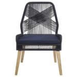 NAKIA WOVEN ROPE DINING SIDE CHAIRS DARK NAVY (SET OF 2) - Image 4