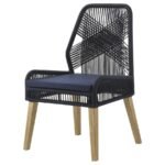 NAKIA WOVEN ROPE DINING SIDE CHAIRS DARK NAVY (SET OF 2) - Image 5