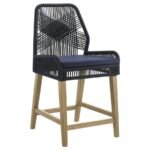 NAKIA WOVEN ROPE COUNTER CHAIR WITH CUSHION NAVY (SET OF 2) - Image 3