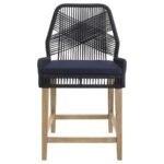 NAKIA WOVEN ROPE COUNTER CHAIR WITH CUSHION NAVY (SET OF 2) - Image 4