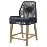 NAKIA WOVEN ROPE COUNTER CHAIR WITH CUSHION NAVY (SET OF 2) - Image 5