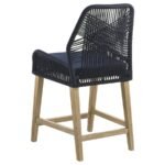 NAKIA WOVEN ROPE COUNTER CHAIR WITH CUSHION NAVY (SET OF 2) - Image 7