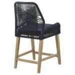 NAKIA WOVEN ROPE COUNTER CHAIR WITH CUSHION NAVY (SET OF 2) - Image 8