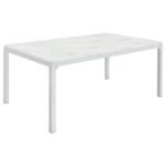 ATHENA RECTANGULAR 64-INCH FAUX MARBLE DINING TABLE CHROME