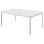 ATHENA RECTANGULAR 64-INCH FAUX MARBLE DINING TABLE CHROME - Image 4