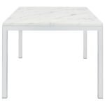 ATHENA RECTANGULAR 64-INCH FAUX MARBLE DINING TABLE CHROME - Image 5