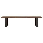DITMAN LIVE EDGE WOOD DINING BENCH GREY SHEESHAM - Image 3