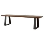 DITMAN LIVE EDGE WOOD DINING BENCH GREY SHEESHAM - Image 4