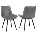 BRASSIE UPHOLSTERED SWIVEL DINING SIDE CHAIR GREY (SET OF 2)
