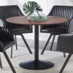 CORA ROUND 40-INCH WOOD TOP DINING TABLE BROWN WALNUT - Image 2
