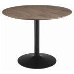 CORA ROUND 40-INCH WOOD TOP DINING TABLE BROWN WALNUT