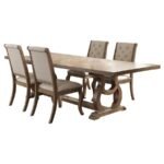 BROCKWAY 5-PIECE EXTENSION LEAF DINING SET BARLEY BROWN - Image 2