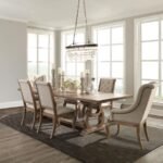 BROCKWAY 7-PIECE EXTENSION LEAF DINING SET BARLEY BROWN