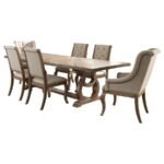 BROCKWAY 7-PIECE EXTENSION LEAF DINING SET BARLEY BROWN - Image 2