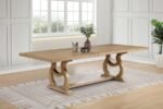 BROCKWAY 104-INCH EXTENSION LEAF DINING TABLE BARLEY BROWN - Image 2