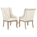 BROCKWAY UPHOLSTERED ARM CHAIR BARLEY BROWN (SET OF 2)