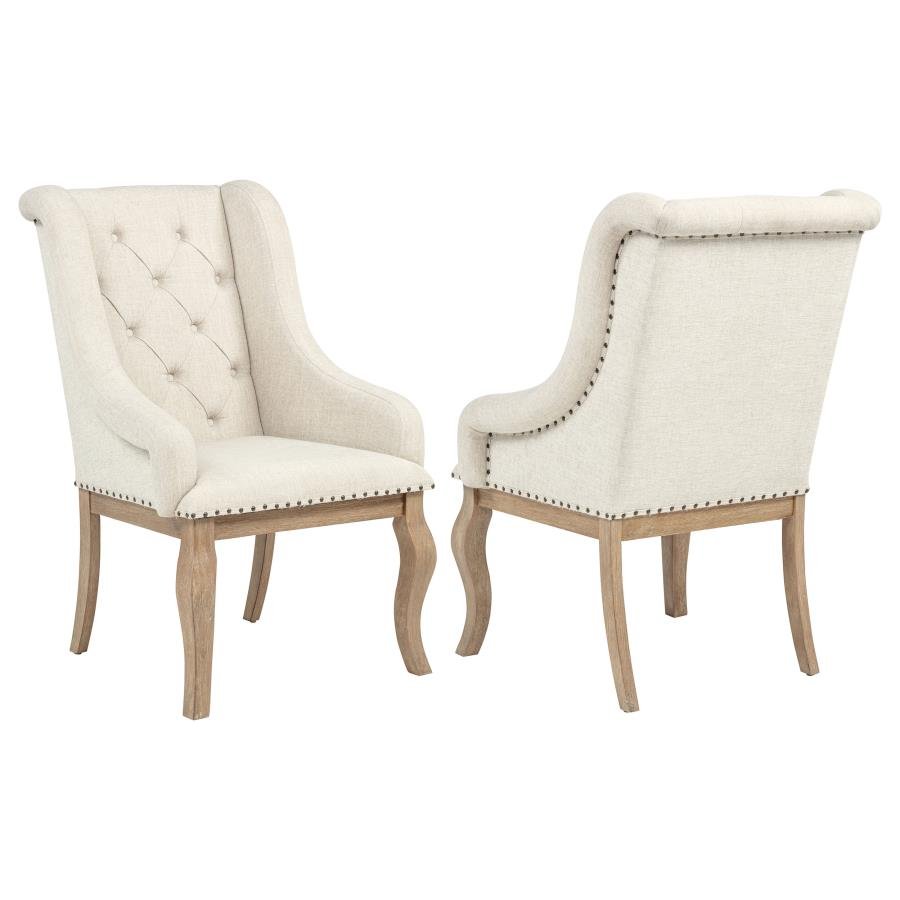 110293_001x900.jpg BROCKWAY UPHOLSTERED ARM CHAIR BARLEY BROWN (SET OF 2) - Image 1