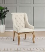 BROCKWAY UPHOLSTERED ARM CHAIR BARLEY BROWN (SET OF 2) - Image 2