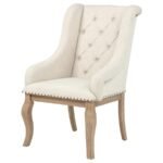 BROCKWAY UPHOLSTERED ARM CHAIR BARLEY BROWN (SET OF 2) - Image 5