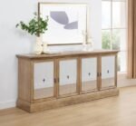 BROCKWAY 4-DOOR DINING SIDEBOARD BUFFET CABINET BARLEY BROWN - Image 2