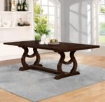 BROCKWAY 104-INCH EXTENSION LEAF DINING TABLE ANTIQUE JAVA - Image 2