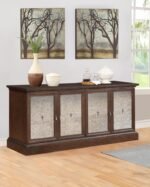 BROCKWAY 4-DOOR DINING SIDEBOARD BUFFET CABINET ANTIQUE JAVA - Image 2