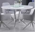 ABBY ROUND 54-INCH LAZY SUSAN DINING TABLE WHITE HIGH GLOSS - Image 2
