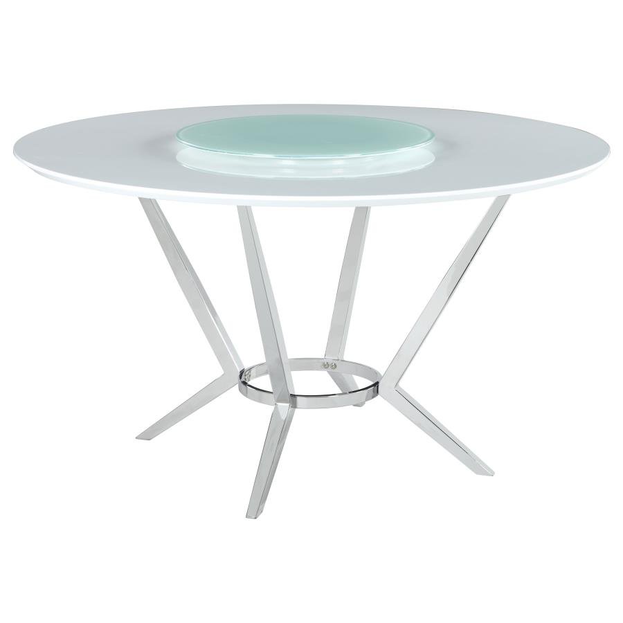 110321_02x900.jpg ABBY ROUND 54-INCH LAZY SUSAN DINING TABLE WHITE HIGH GLOSS - Image 1
