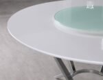 ABBY ROUND 54-INCH LAZY SUSAN DINING TABLE WHITE HIGH GLOSS - Image 3