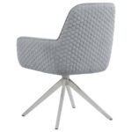 ABBY FABRIC UPHOLSTERED SWIVEL DINING ARM CHAIR LIGHT GREY - Image 6
