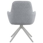 ABBY FABRIC UPHOLSTERED SWIVEL DINING ARM CHAIR LIGHT GREY - Image 7
