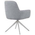 ABBY FABRIC UPHOLSTERED SWIVEL DINING ARM CHAIR LIGHT GREY - Image 8