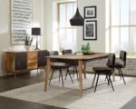 PARTRIDGE 5-PIECE DINING SET NATURAL SHEESHAM AND ESPRESSO