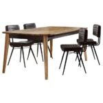 PARTRIDGE 5-PIECE DINING SET NATURAL SHEESHAM AND ESPRESSO - Image 2