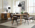 PARTRIDGE 6-PIECE DINING SET NATURAL SHEESHAM AND ESPRESSO