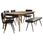 PARTRIDGE 6-PIECE DINING SET NATURAL SHEESHAM AND ESPRESSO - Image 2