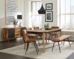 PARTRIDGE RECTANGULAR 80-INCH DINING TABLE NATURAL SHEESHAM - Image 9