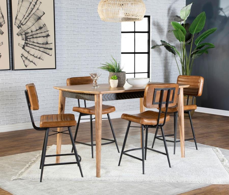 110578-S5C_01x900.jpg PARTRIDGE 5-PIECE COUNTER DINING SET SHEESHAM AND CAMEL - Image 1