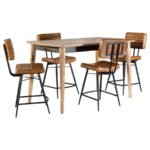 PARTRIDGE 5-PIECE COUNTER DINING SET SHEESHAM AND CAMEL - Image 2
