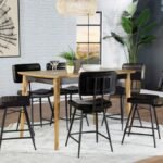 PARTRIDGE 7-PIECE COUNTER DINING SET SHEESHAM AND ESPRESSO