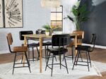 PARTRIDGE 7-PIECE COUNTER DINING SET ESPRESSO AND CAMEL