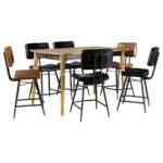 PARTRIDGE 7-PIECE COUNTER DINING SET ESPRESSO AND CAMEL - Image 2