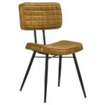 MISTY LEATHER UPHOLSTERED DINING SIDE CHAIR CAMEL (SET OF 2)