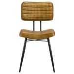MISTY LEATHER UPHOLSTERED DINING SIDE CHAIR CAMEL (SET OF 2) - Image 4