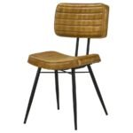 MISTY LEATHER UPHOLSTERED DINING SIDE CHAIR CAMEL (SET OF 2) - Image 5