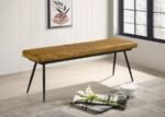 MISTY LEATHER UPHOLSTERED DINING BENCH ANTIQUE CAMEL - Image 2