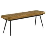 MISTY LEATHER UPHOLSTERED DINING BENCH ANTIQUE CAMEL